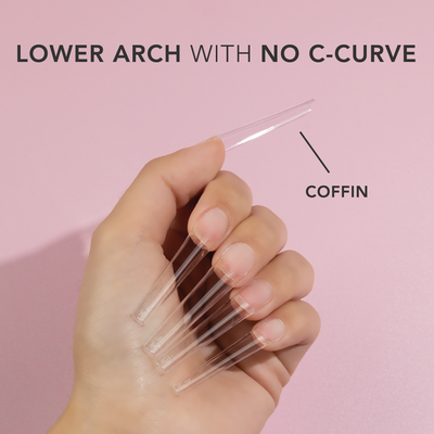 Non C-Curve Nail Tips XXL - Coffin Clear
