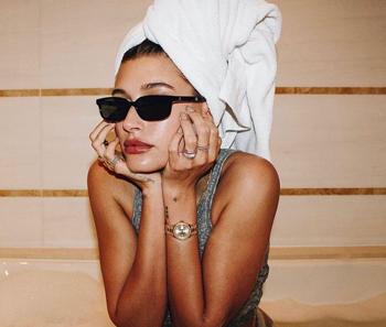 Celebrity nails Hailey Beiber wearing Kiara Sky Nails